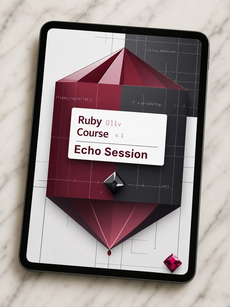 Card with Ruby Course branding on a marble surface