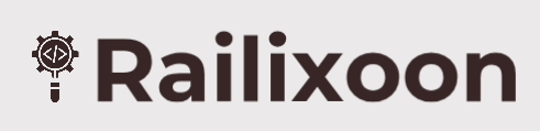 The Railixoon logo, featuring a stylized lightbulb with a gear-like symbol inside and the brand name 'Railixoon' in dark brown sans-serif text on a light gray background.